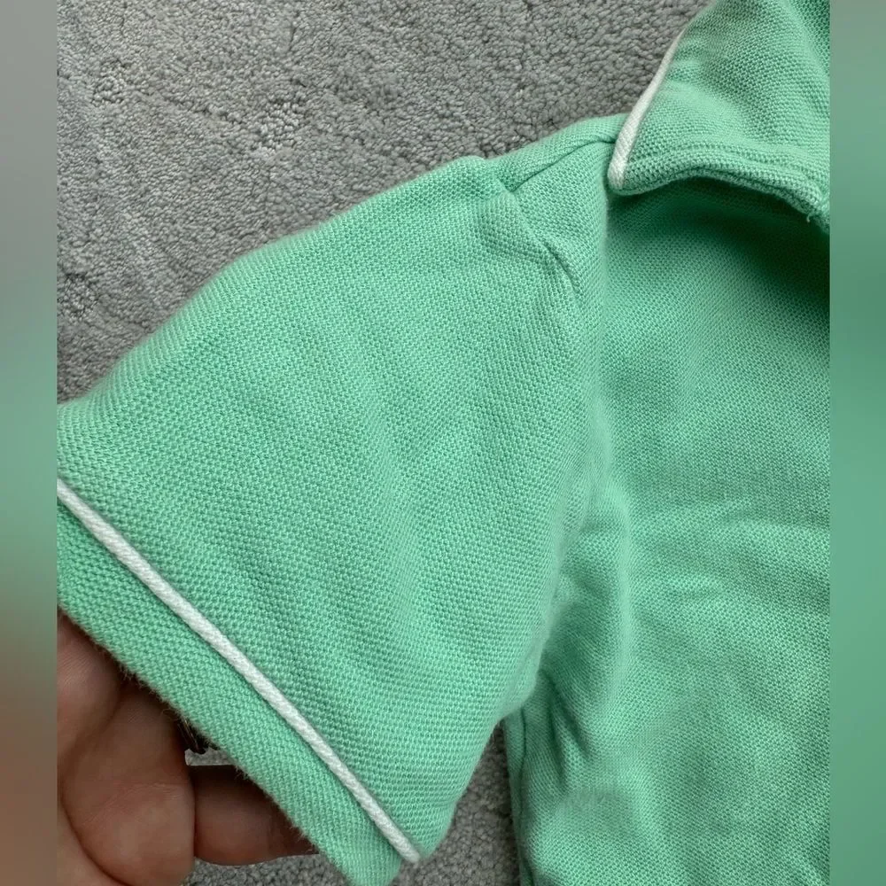 Original Penguin boys polo top shirt white piping , mint green preppy sz 18m